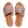 Sola Feather Metallic Leather Slides