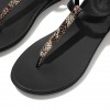 Tia Snake Print Leather Back-Strap Sandals