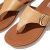 Gracie Buckle Leather Toe-Post Sandals