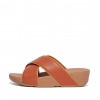 Lulu Pop Binding Leather Cross Slides