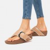 Olive Mixed Metallics Toe-Post Sandals