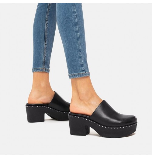 Pilar Leather Mule Platforms Mules & Clogs