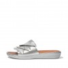 Sola Feather Metallic Leather Slides