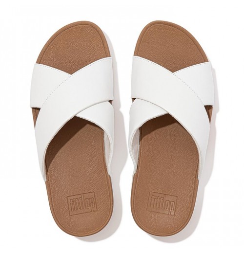 Lulu Leather Cross Slides