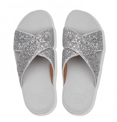 Lulu Glitter Cross Slides