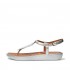 Tia Feather Metallic Leather Back-Strap Sandals