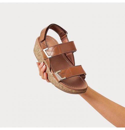 Remi Adjustable Leather Back-Strap Sandals