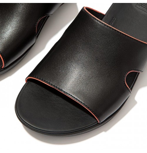 H-Bar Pop Binding Leather Slides