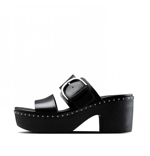 Pilar Leather Slide Platforms Mules & Clogs