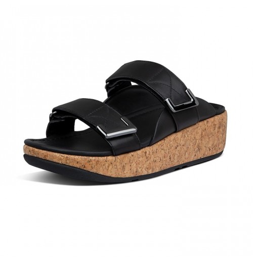 Remi Adjustable Leather Slides