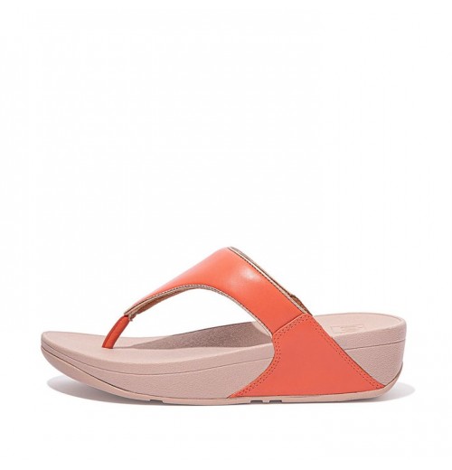 Lulu Pop Binding Leather Sandals Toe-Post Sandals