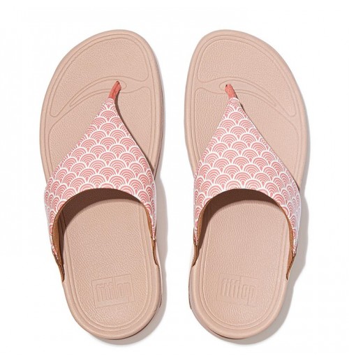 Lulu Wave Print Toe-Post Sandals