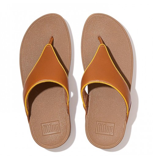 Lulu Pop Binding Leather Sandals Toe-Post Sandals