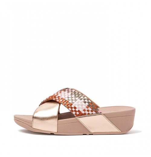 Lulu Silky Weave Cross Slides