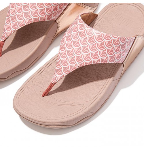 Lulu Wave Print Toe-Post Sandals