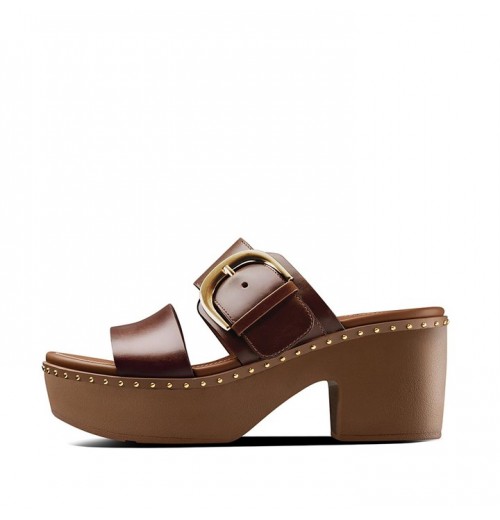 Pilar Leather Slide Platforms Mules & Clogs