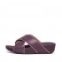 Lulu Pop Binding Leather Cross Slides