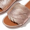 Sola Feather Metallic Leather Slides