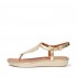 Tia Feather Metallic Leather Back-Strap Sandals