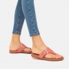 Gracie Buckle Leather Toe-Post Sandals