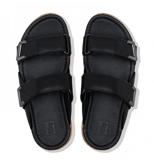 Remi Adjustable Leather Slides