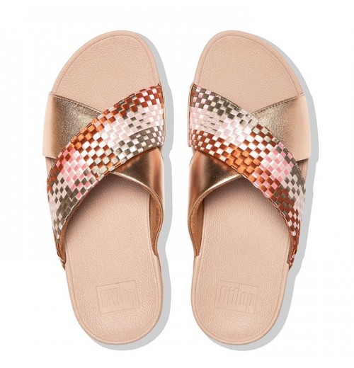 Lulu Silky Weave Cross Slides