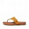 Gracie Buckle Suede Toe-Post Sandals